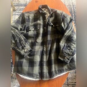 RedHead Men's Black and Green Plaid Puffer Jacket